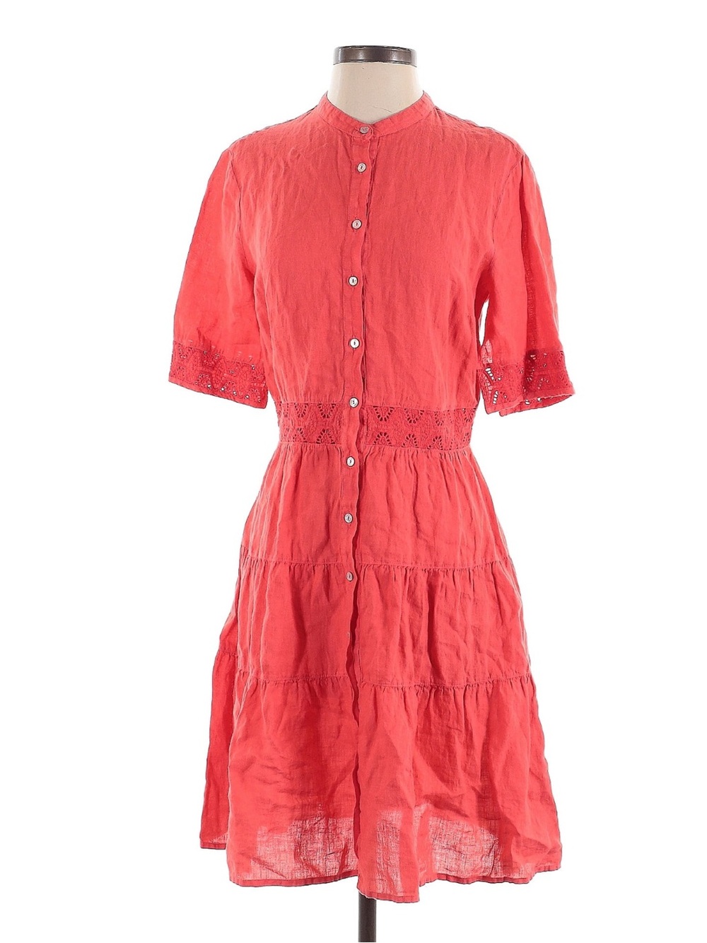 120 Lino, Tulip red NWT size 40 linen dress